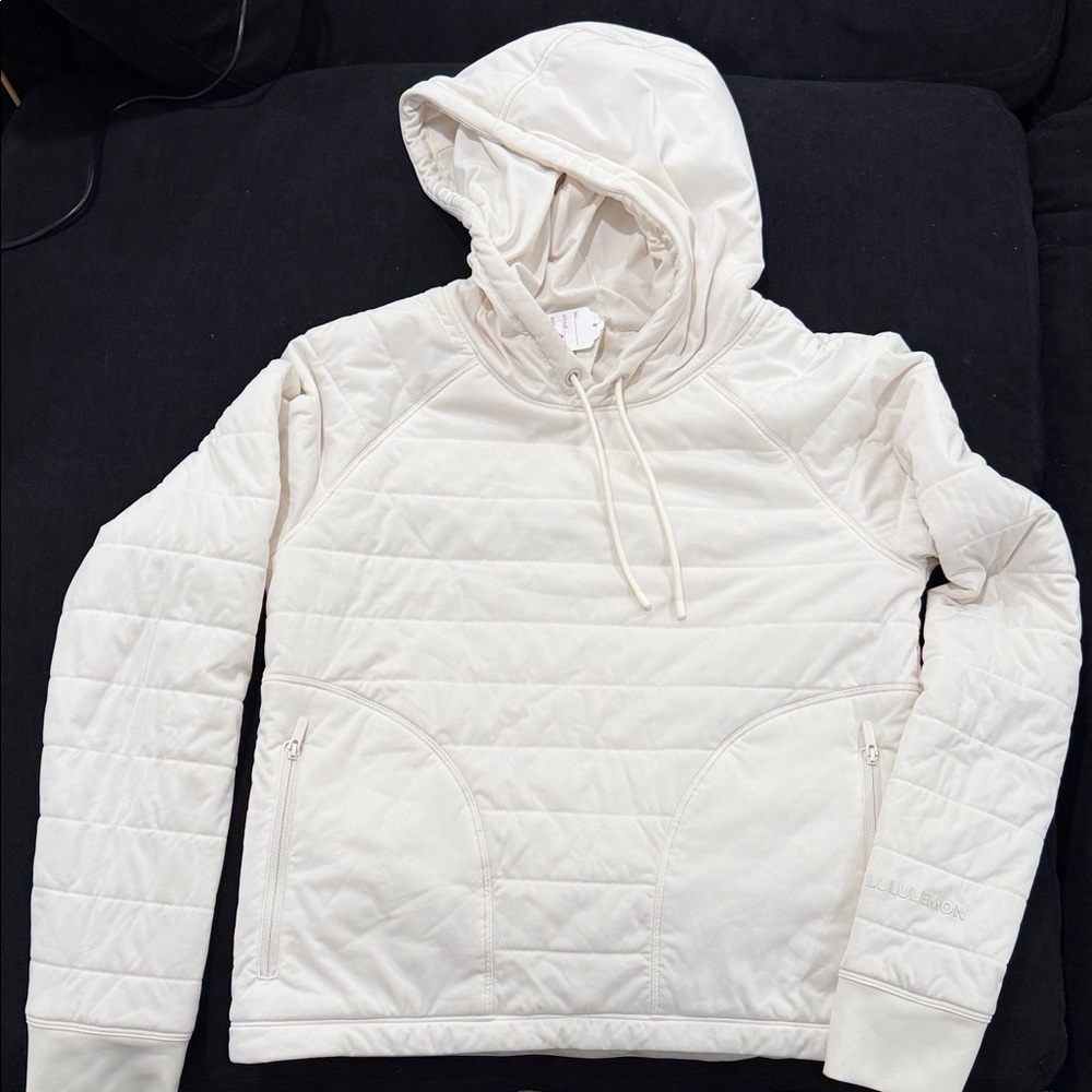 Lululemon Cream Quilted Pullover Hoodie